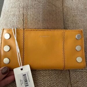 Hammitt 110N Leather Wallet in Chanterelle/brushed silver - NWT